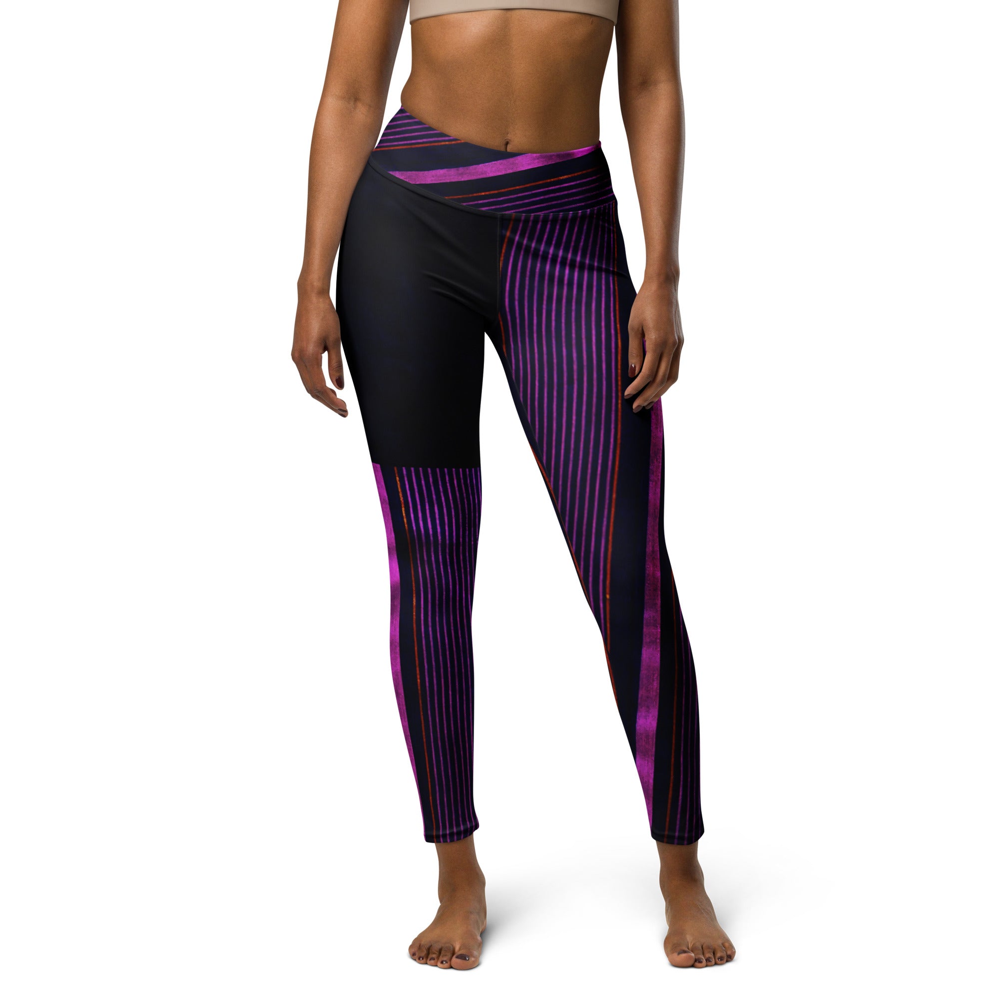 Dance Leggings. Yoga Pants. Gym or Workout High Waist Leggings. "Peppermint" Streetwear by WickedYo.